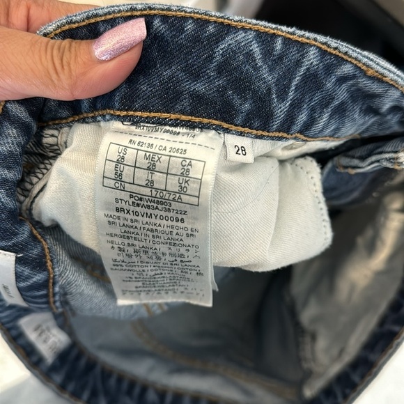 Guess It Girl high waisted deconstructed straight leg jean raw hem  versatile - Picture 8 of 9